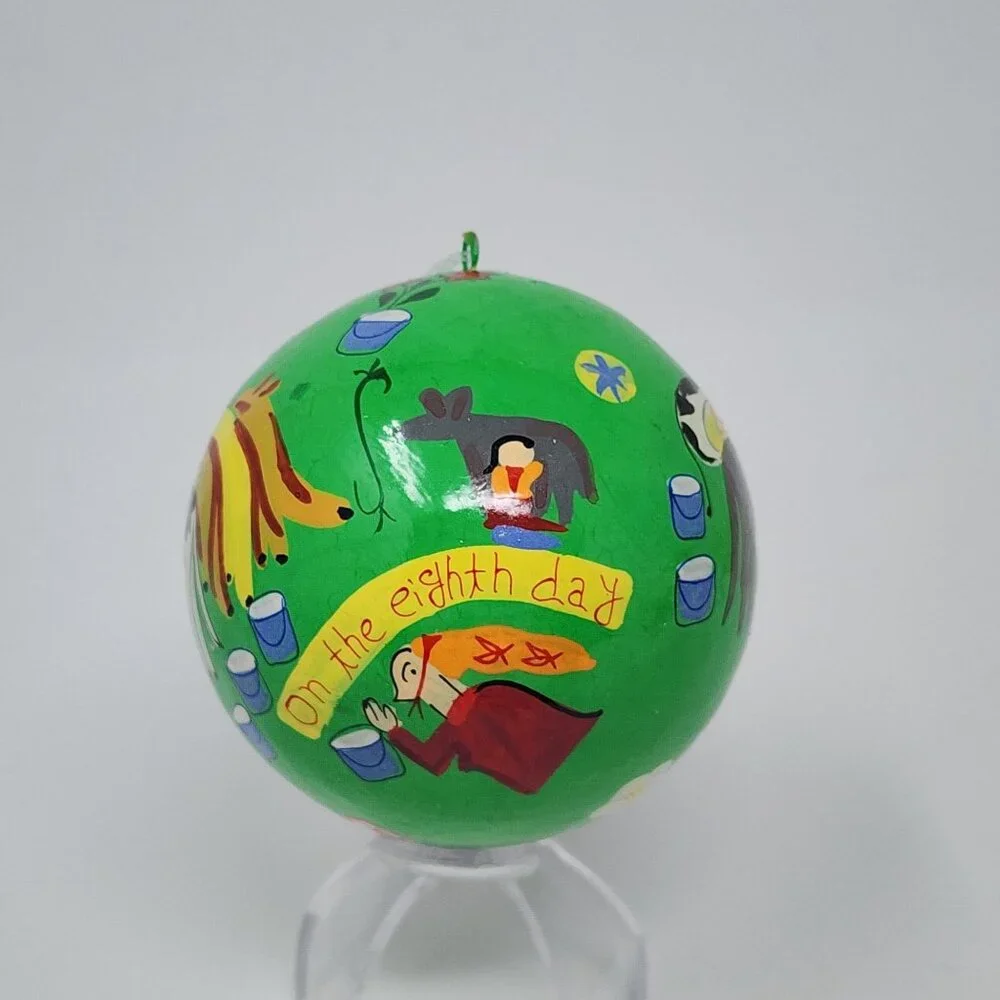 Crate & Barrel Twelve Days Of Christmas Ornament Day 8 Maids a Milking VTg 3" - Picture 3 of 6